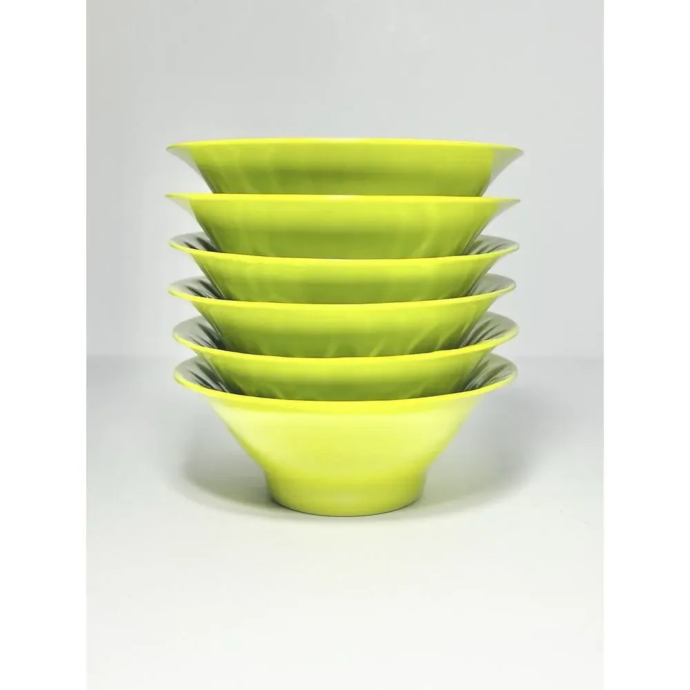 2006 Target Home New 6 Lime Green Flower Melamine Plastic Dip Bowls 6”